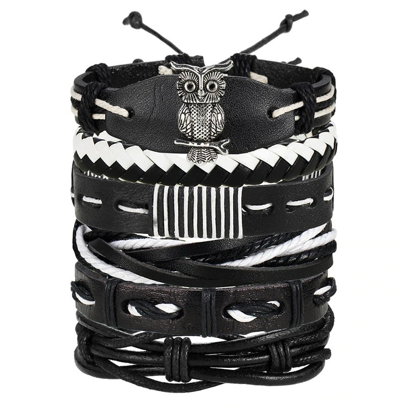 Vintage Multi Layer Braided Charm Bracelet