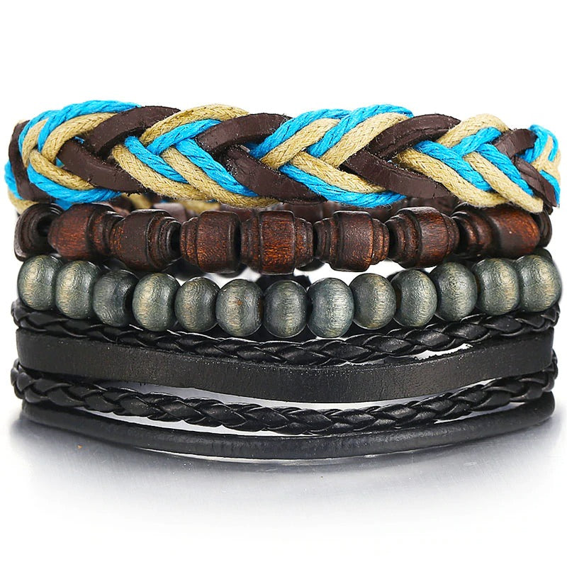 Vintage Multi Layer Braided Charm Bracelet