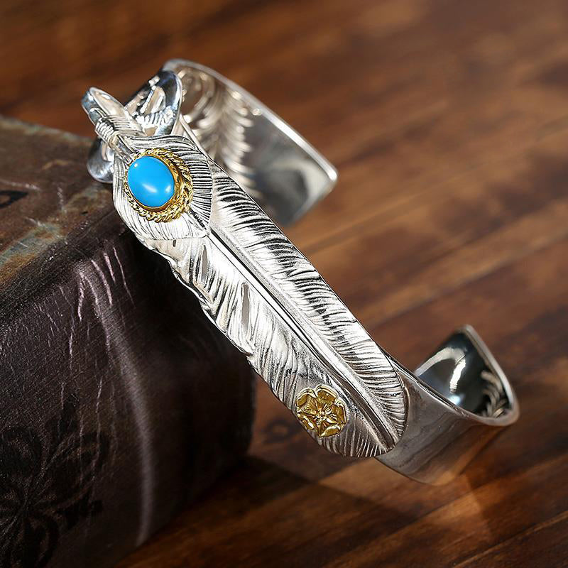 Feathered Turquoise Bracelet