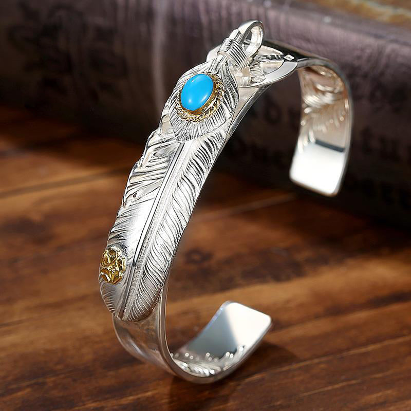 Feathered Turquoise Bracelet