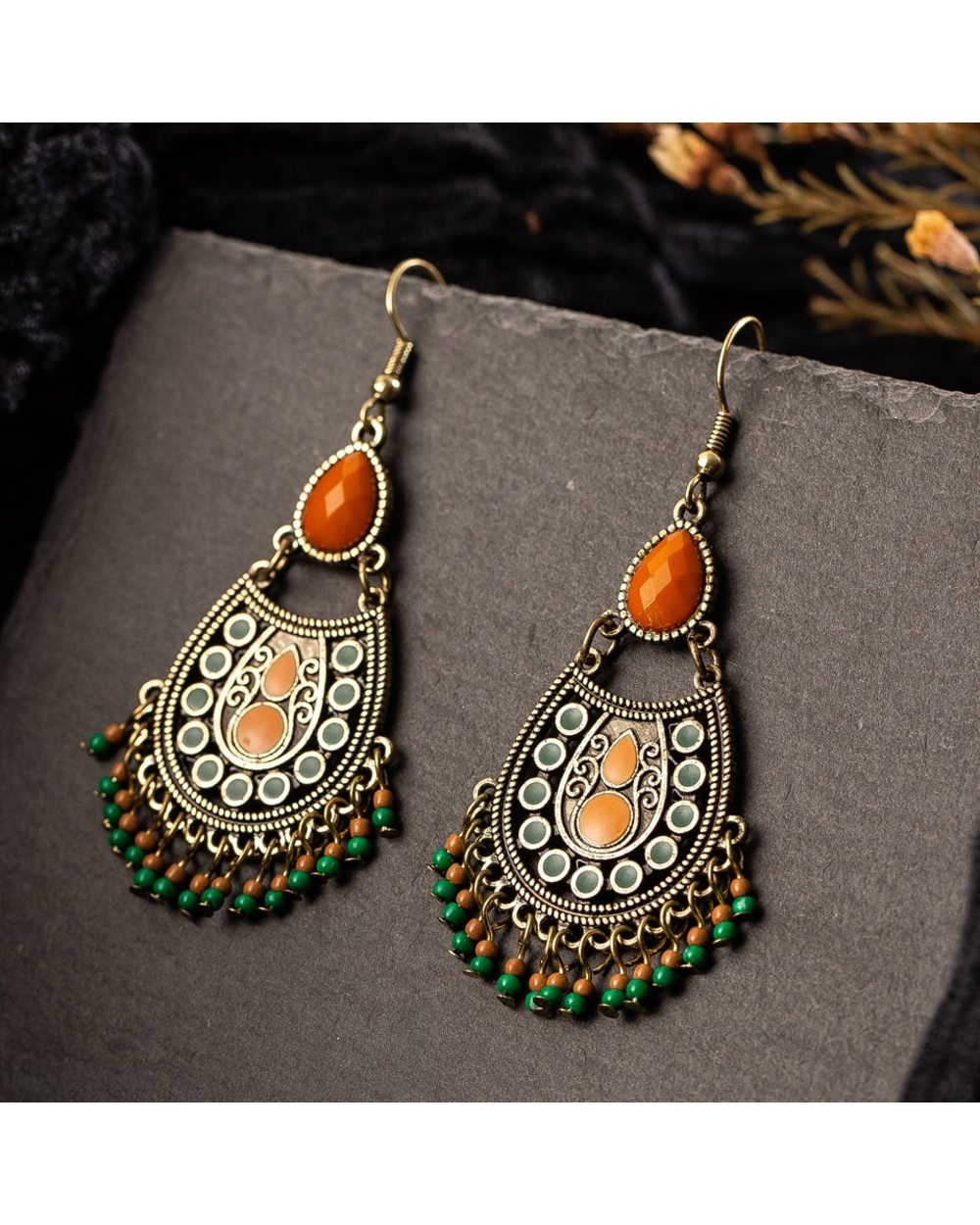 Bohemian Boho Acrylic Beads Tassel Earrings For Women Water Drop Small Earings Jewelry