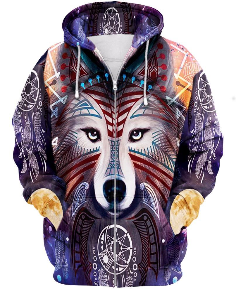 Native American Purple Wolf