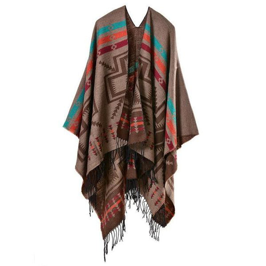 Native American Tribal Patterns Pancho Shawl