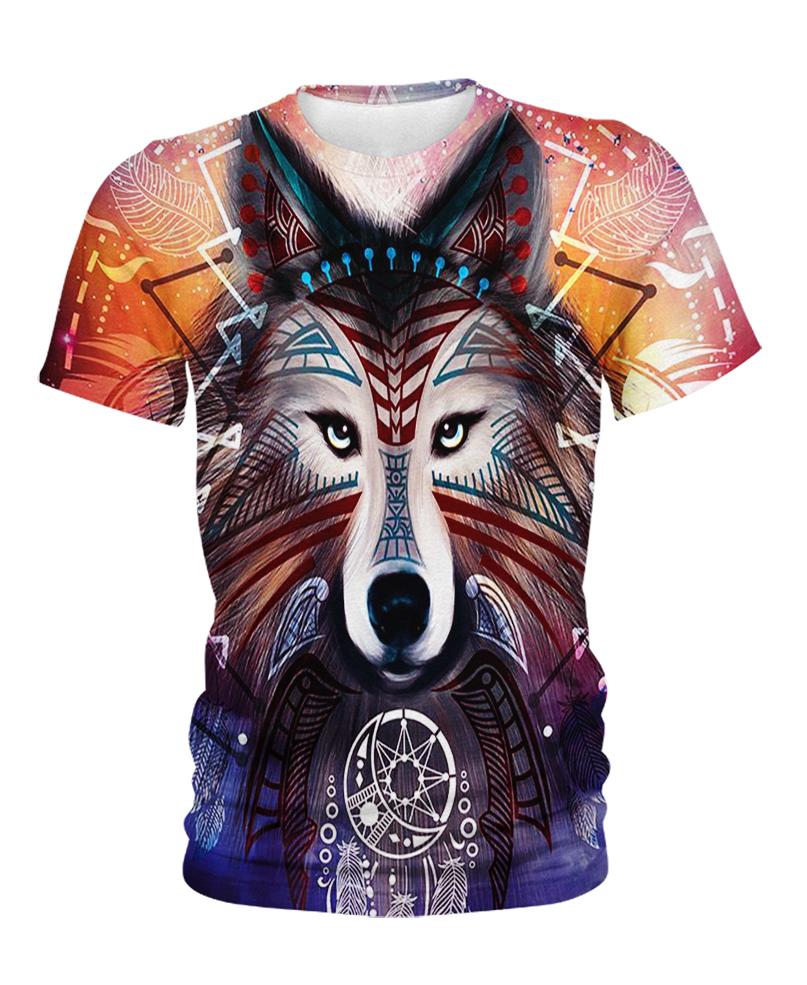 Native American Purple Wolf
