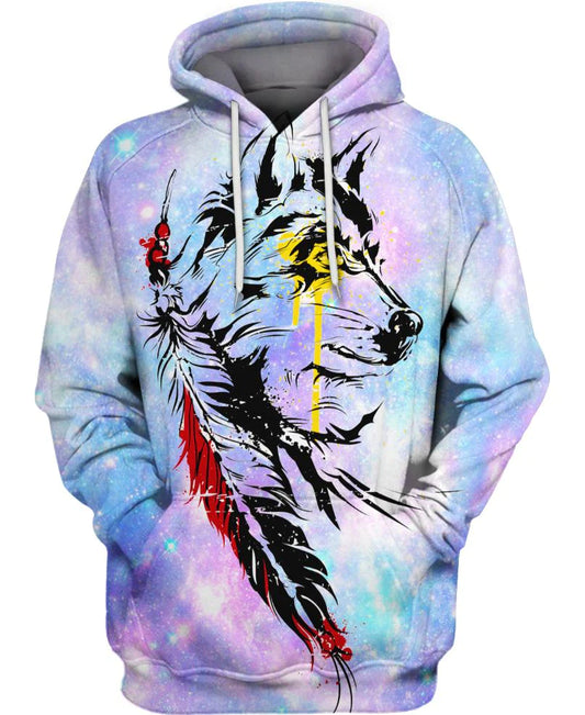 Native American Yellow Eyes Wolf