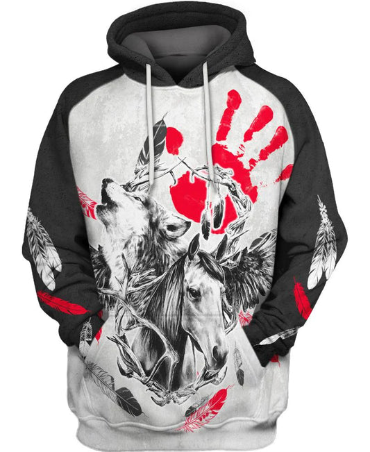 Native American Blood Hand & Animals