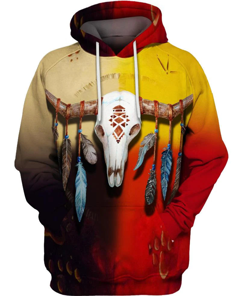 Native American Skull Colourful