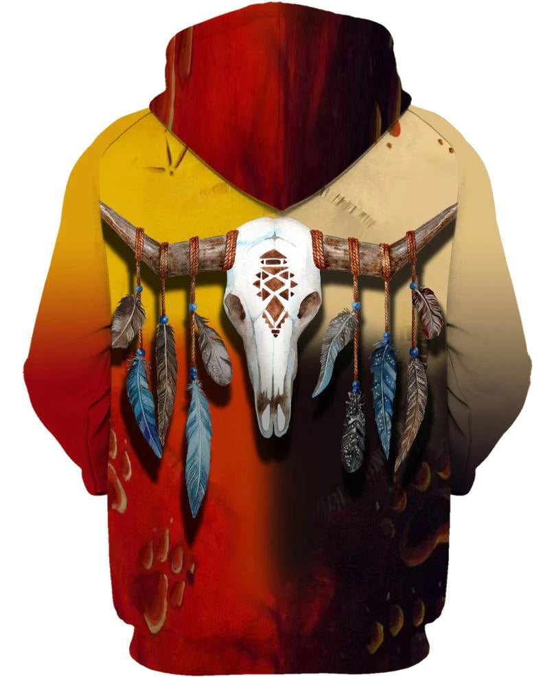 Native American Skull Colourful