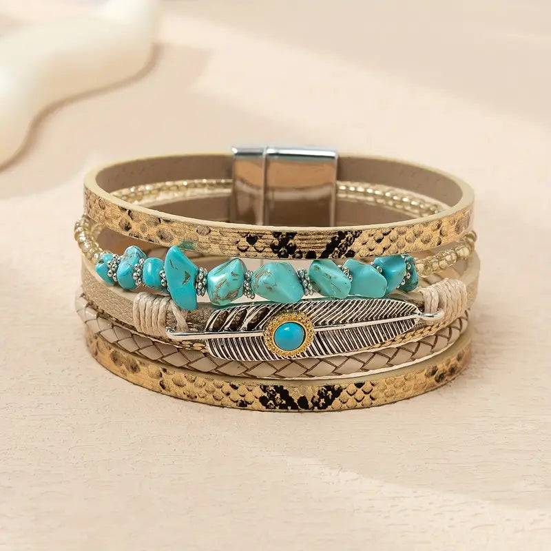 Leather Ethnic Bracelent