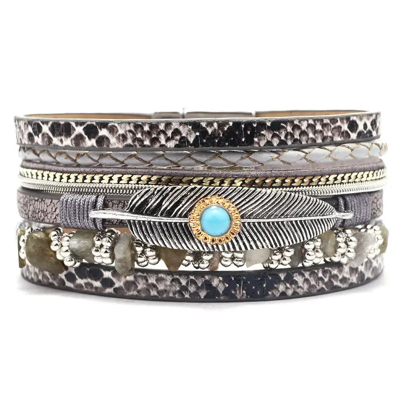 Leather Ethnic Bracelent