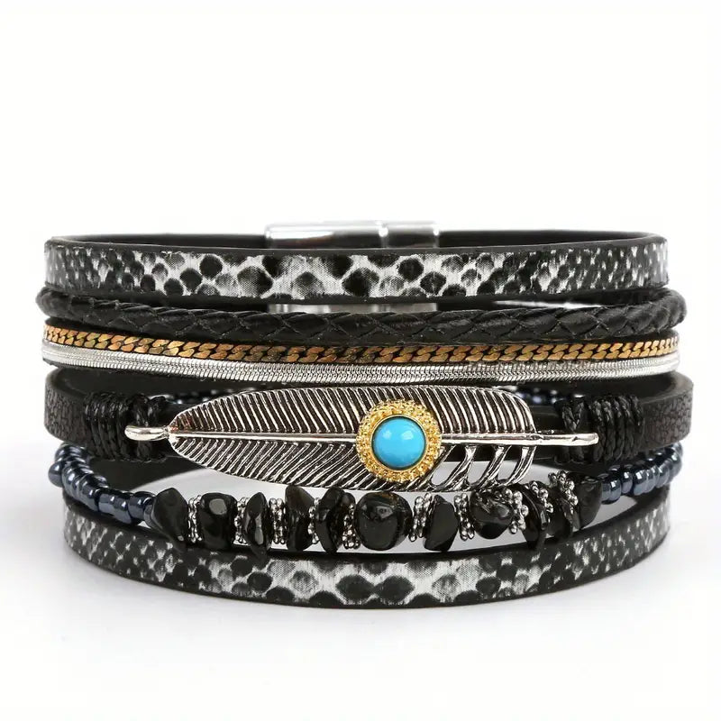 Leather Ethnic Bracelent