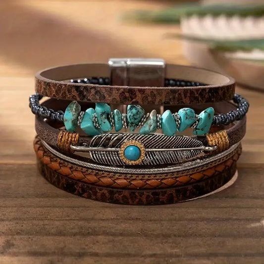 Leather Ethnic Bracelent