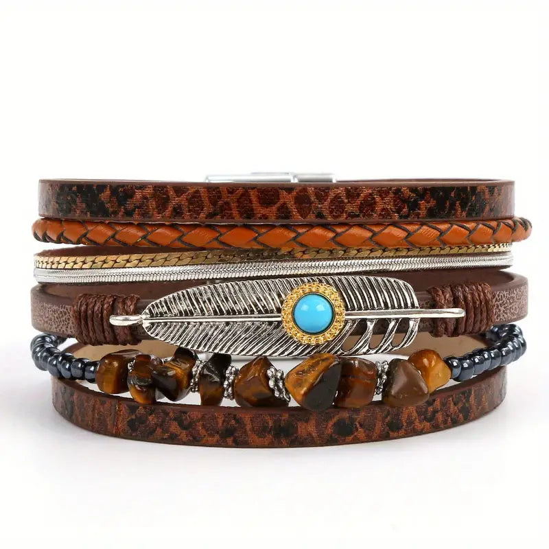Leather Ethnic Bracelent