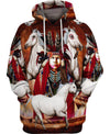 Native American Indian Chief And White Horses