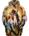 Native American Indian Chief Yellow Backgroud