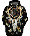 Native American Deer Skull Butterfly