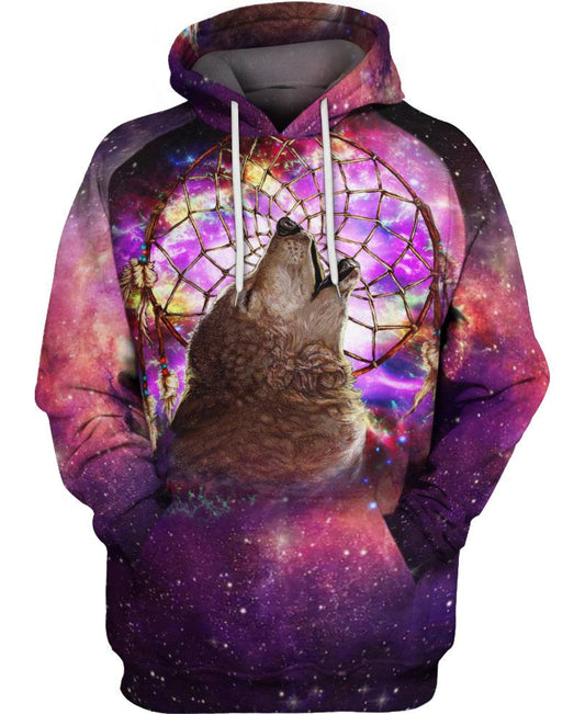 Native American Galaxy Purple Wolf Dream