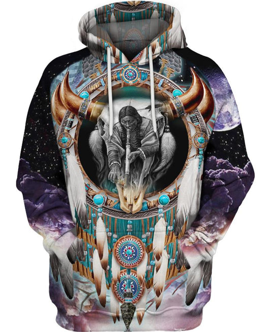 Native American Indian Chief Smoking
