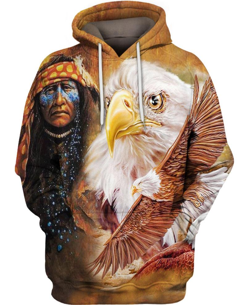 Native American Brown Indian Chief & Eagle