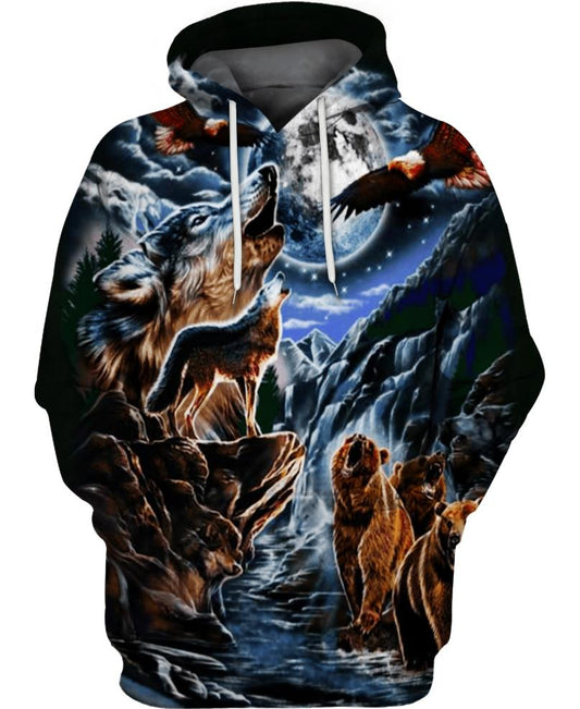 Native American Wolf Moon Eagle