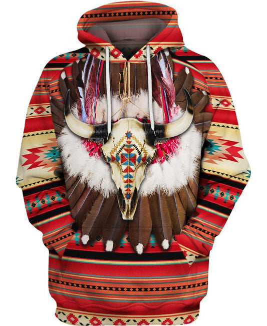 Native American Buffalo Skull Feathers