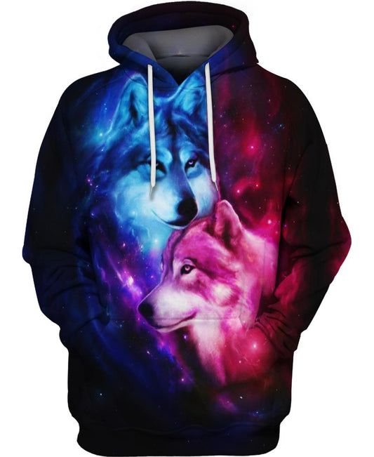 Native American Galaxy Couple Wolves