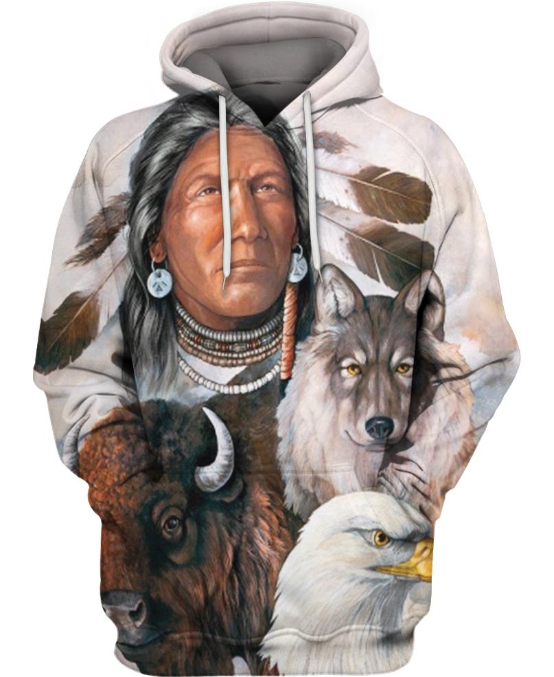 Native American Indian Chief & Animals
