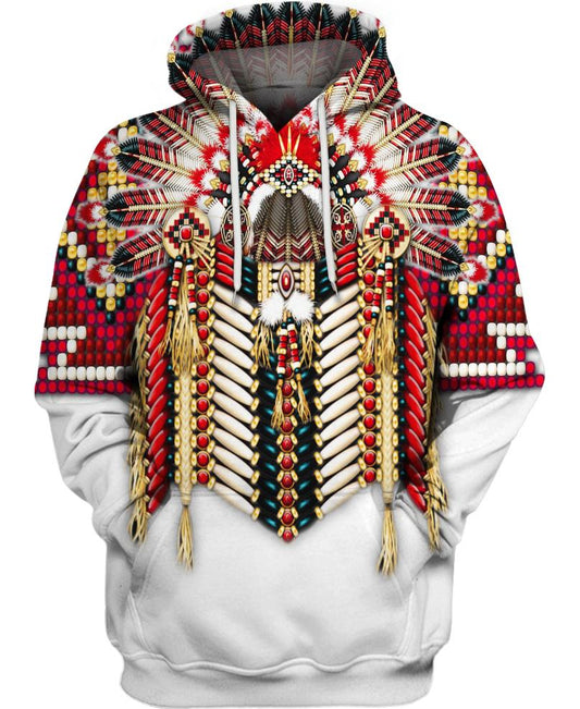 Native American White Red Pattern