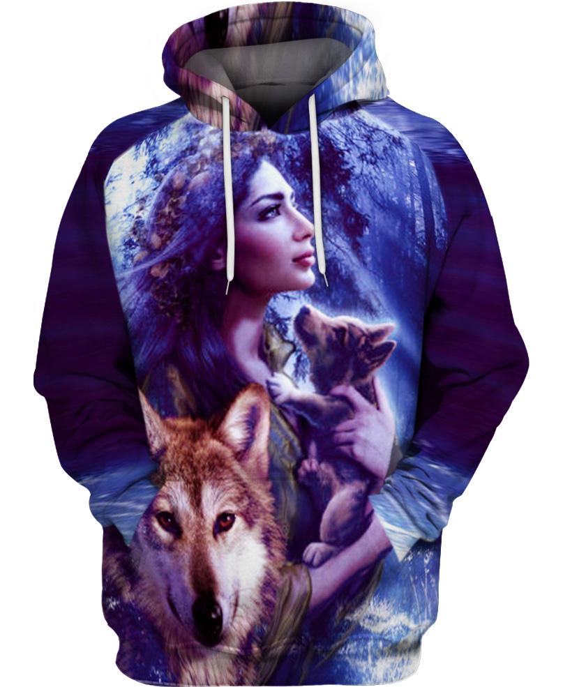 Native American Purple Girl Wolf