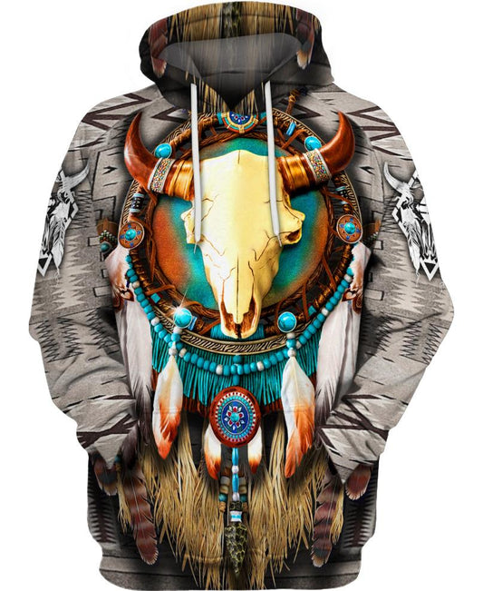 Native American Gold Bison Skull