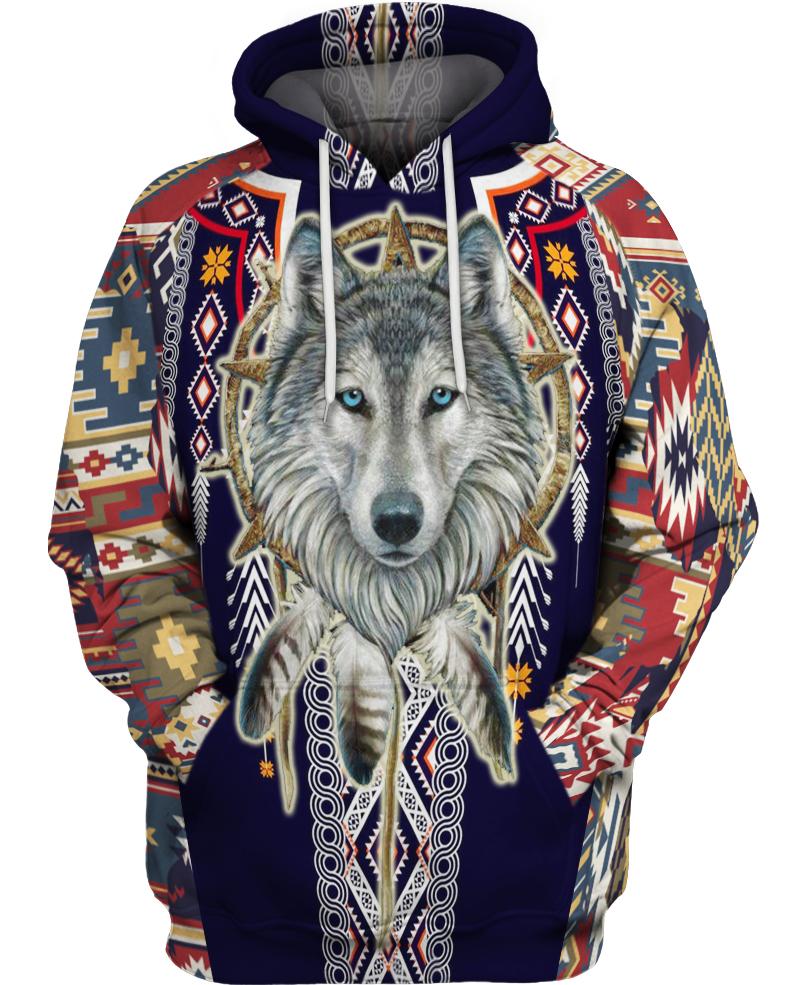 Native American Circle Wolf Head