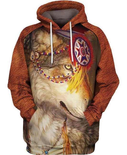 Native American Brown Wolf Head