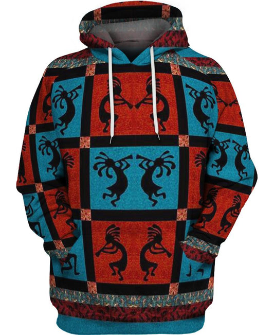 Native American Red Blue Dance Of Indian Chief