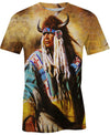 Native American Indian Chief Yellow Backgroud