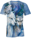 Native American Wolf Couple Blue