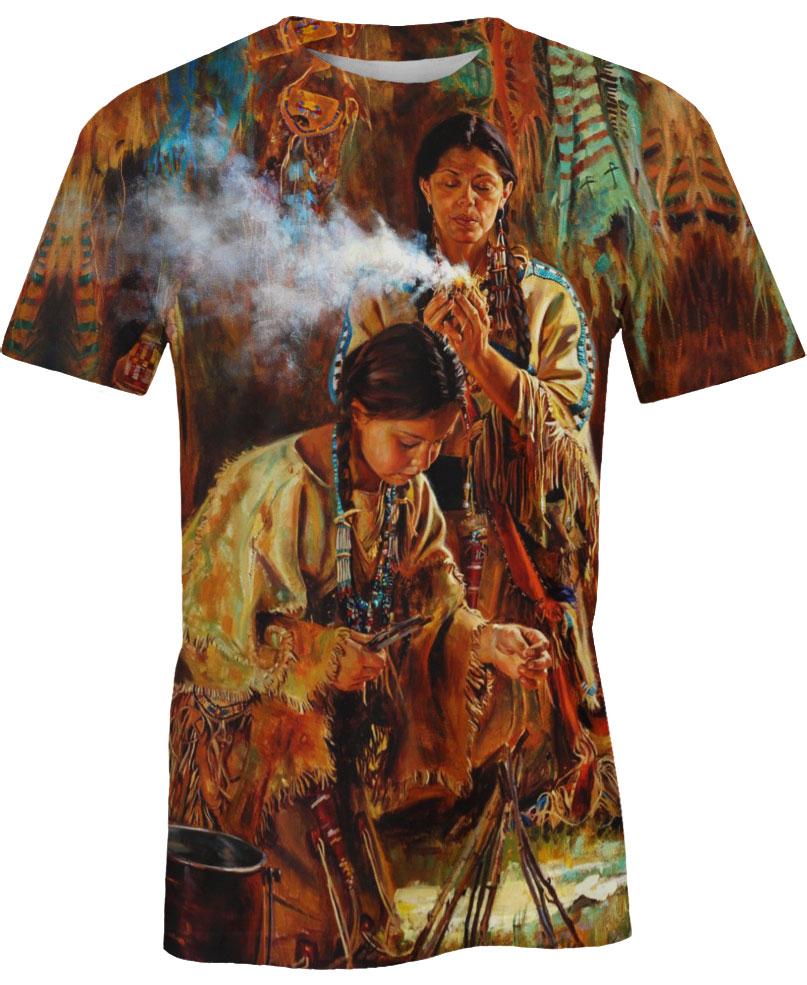 Native American Indian Chief Mother & Daughter
