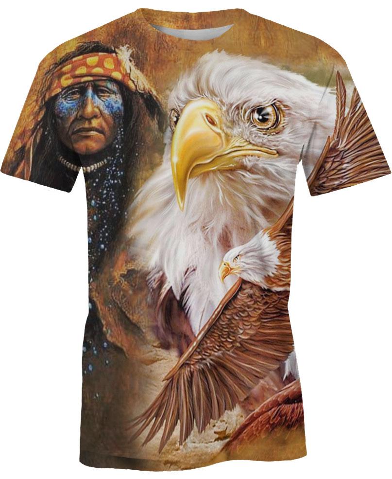 Native American Brown Indian Chief & Eagle