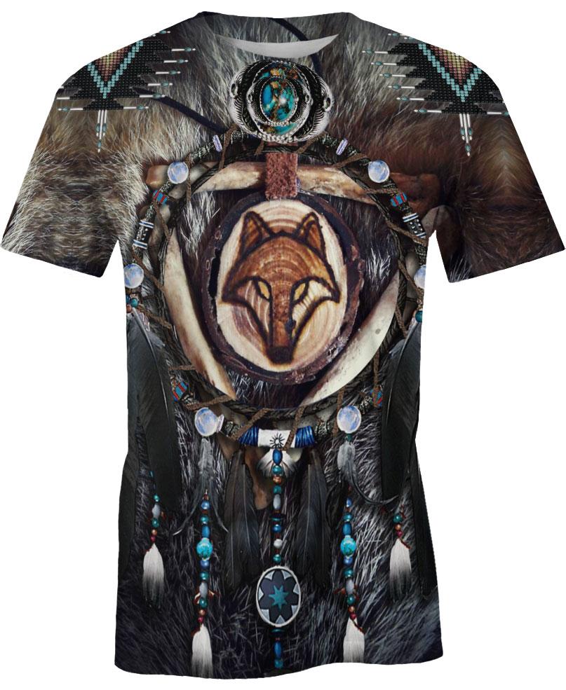 Native American Wolf And Bones