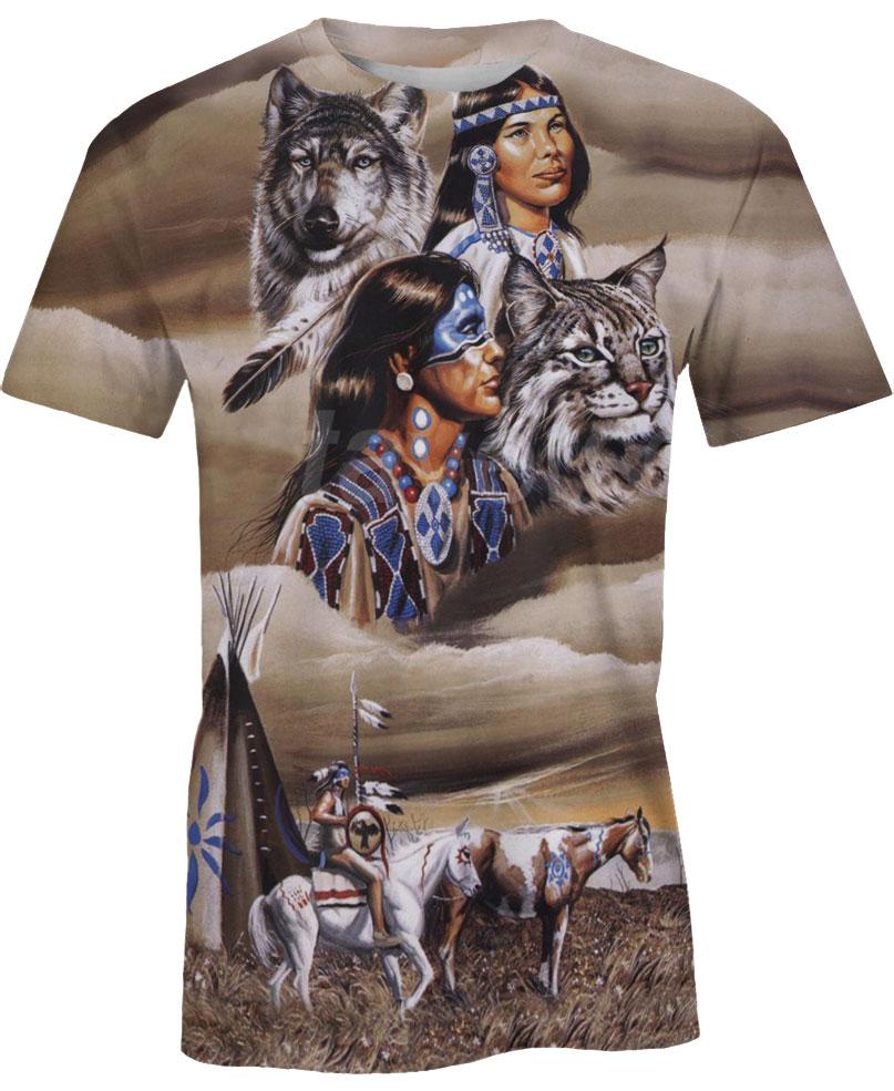 Native American Leader & Wolves