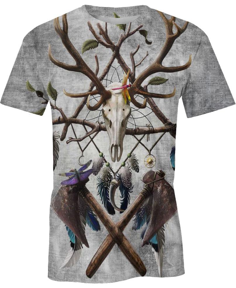 Native American Deer Skull Poleax
