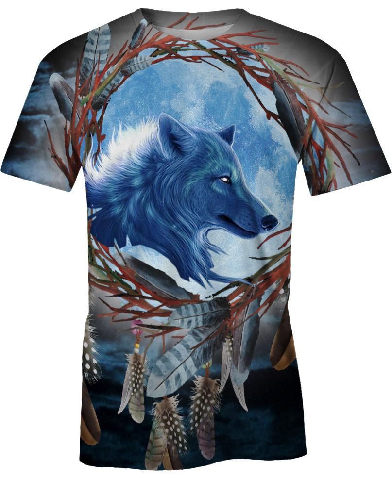 Native American Blue Single-Wolf Dream