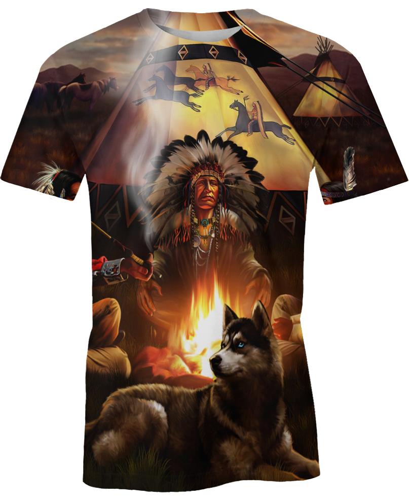 Native American Chief Wolf Fire