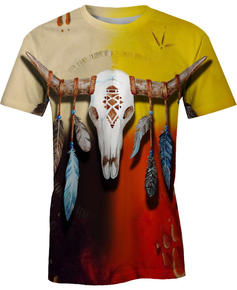 Native American Skull Colourful