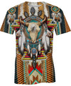 Native American Brown Blue Skull