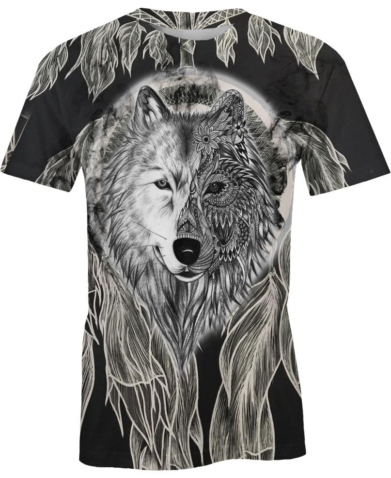 Native American Wolf Black And White
