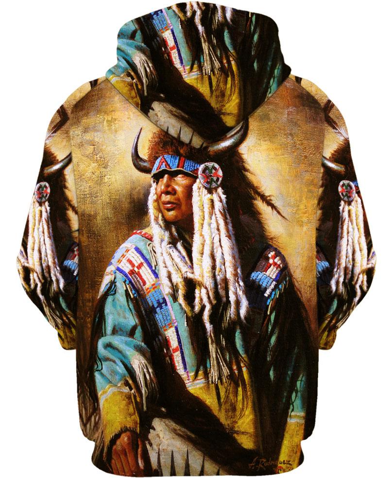 Native American Indian Chief Yellow Backgroud