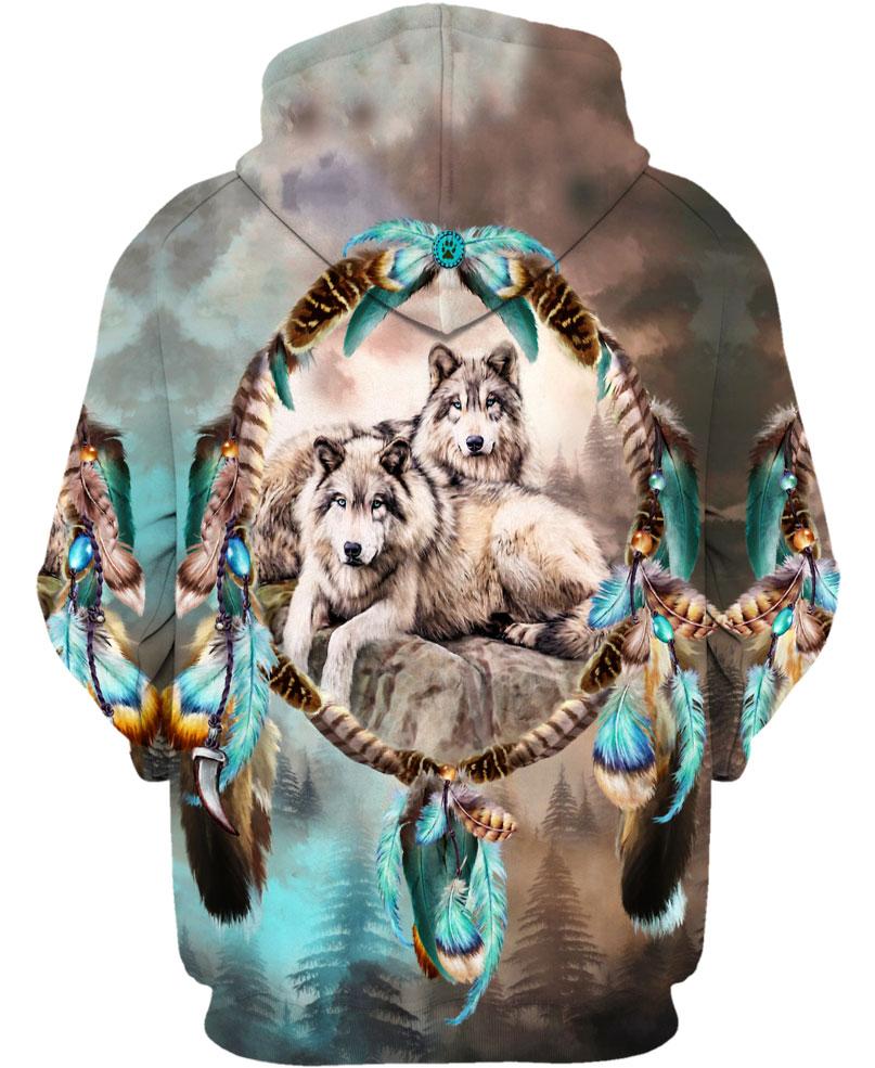Native American Cute Wolves Couple