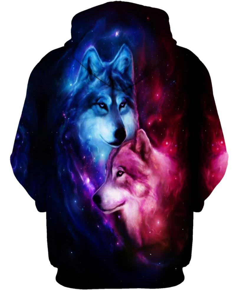Native American Galaxy Couple Wolves