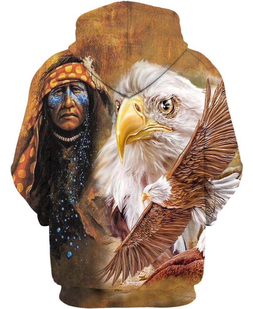 Native American Brown Indian Chief & Eagle