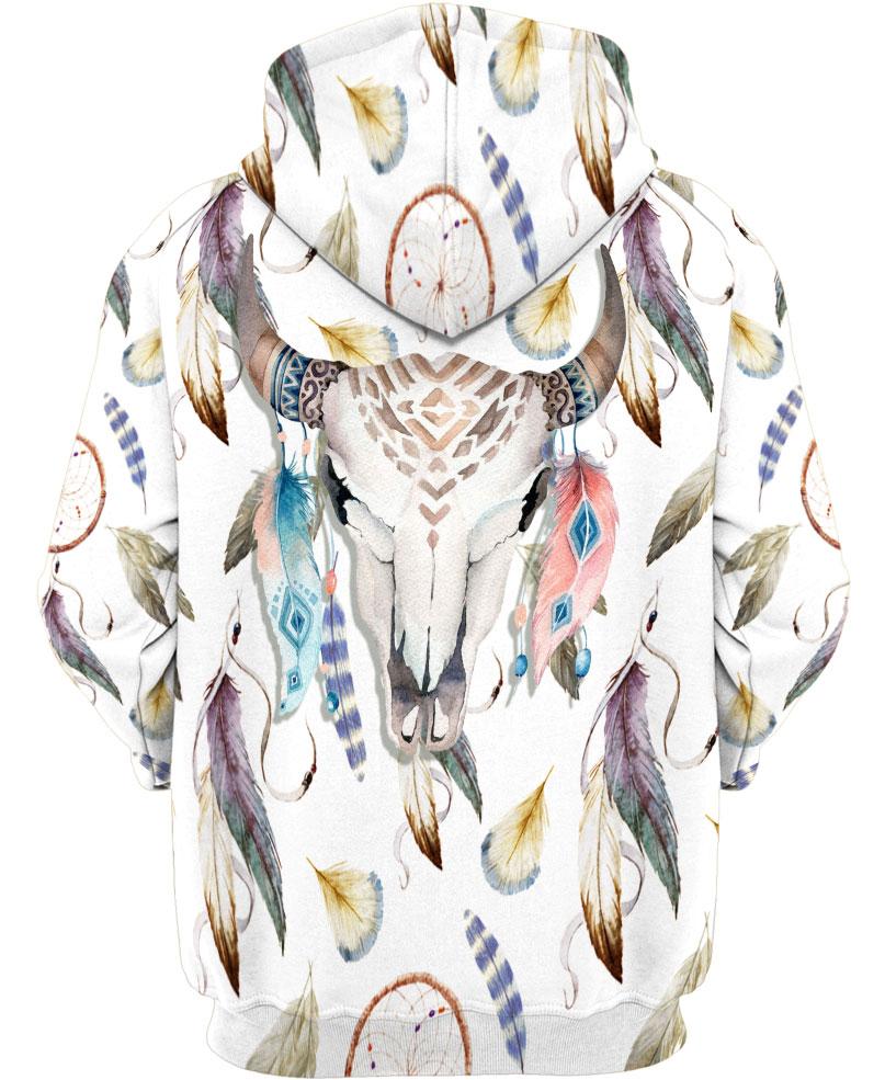 Native American Deer Skull Feathers